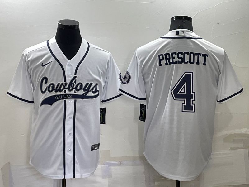 Men Dallas Cowboys #4 Prescott White 2022 Nike Co branded NFL Jersey->denver broncos->NFL Jersey